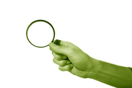 science magnifier hand take in fingersの写真素材