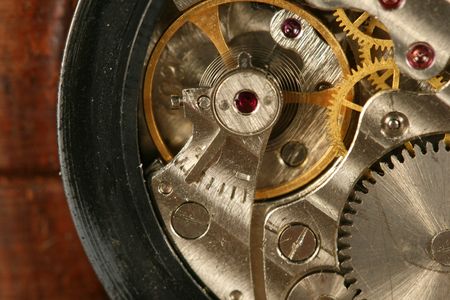 clockworks device engine gears close up
