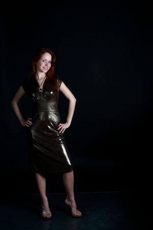red hair model beautiful girlの写真素材