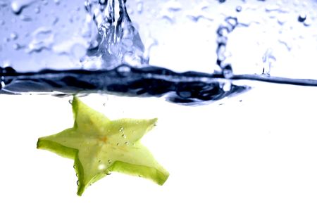 carambola splash fruit freshness backgroundの写真素材
