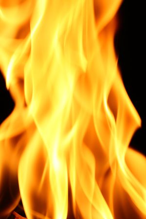 fire flame close up on black background