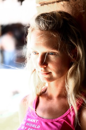 pretty woman portrait close up の写真素材