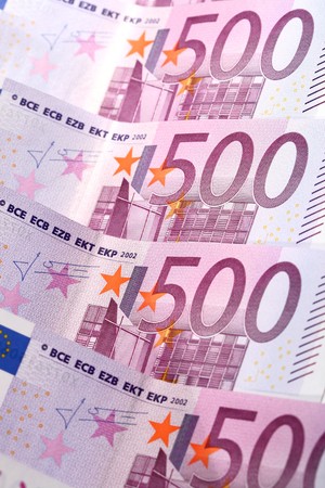 500 euro banknotes macro close up