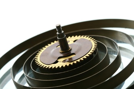 mechanical clock gear macro close upの写真素材