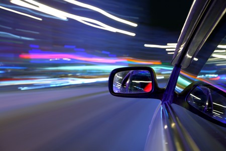 night drive blurred in motion