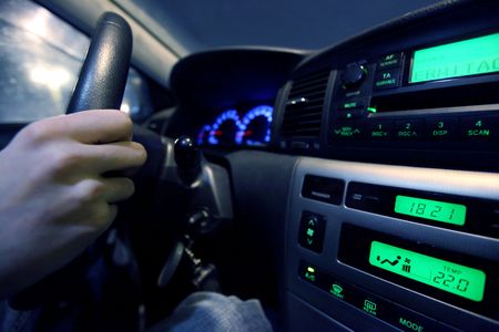driver inside car night drive