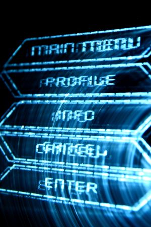 abstract main menu buttons in darkの写真素材