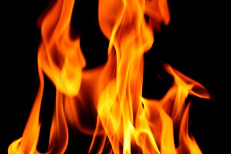 fire on black close up abstract background