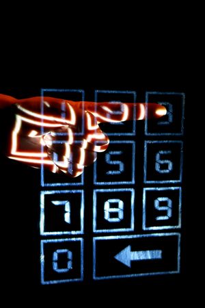 enter secret code on numpad security controlの写真素材