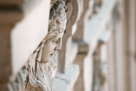 stone face high Deep of field backgroundの写真素材