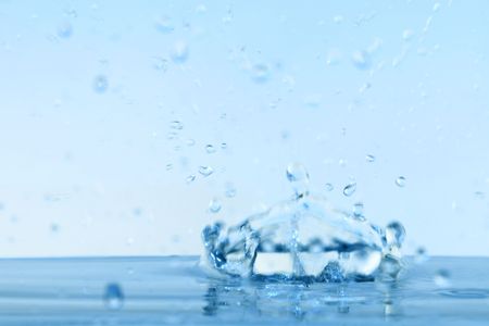 blue water splash macro close up