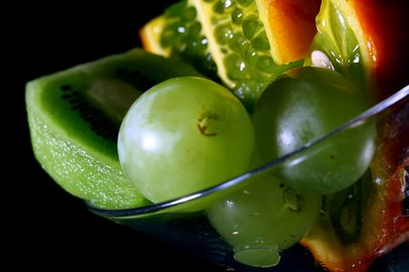 tropical fruit mix macro backgroundの写真素材