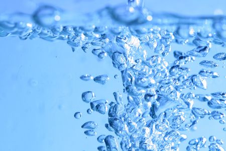 blue water bubbles macro close up