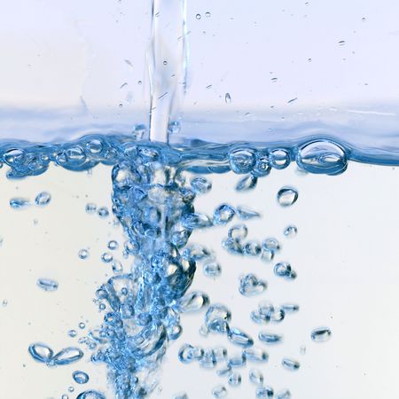 water bubbles blose up on white background
