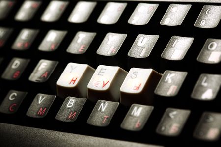  keyboard  yes  key macro close upの写真素材