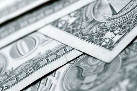 one dollar background macro close up