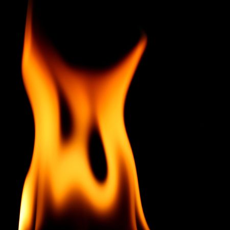 fire on black close up abstract background
