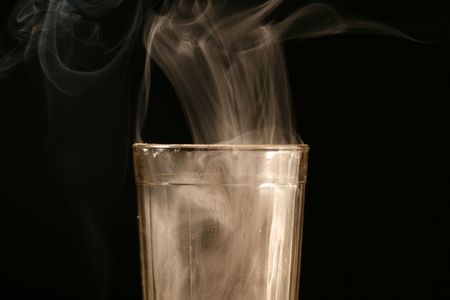 glass and smoke on black backgroundの写真素材