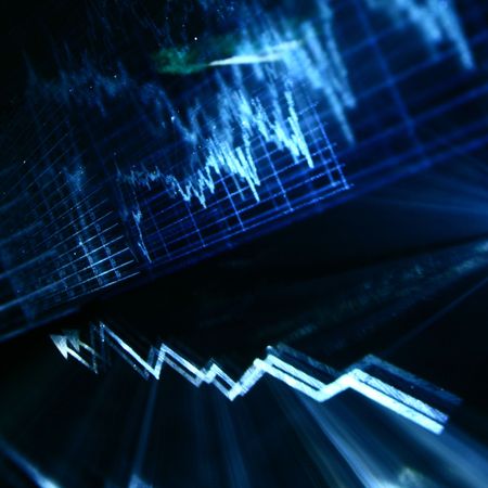 financial abstract background in fast motionの写真素材