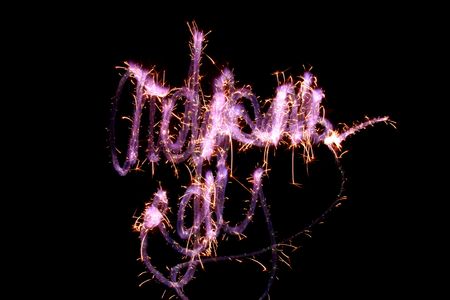 holiday flame on black backgroundの写真素材