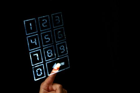 enter secret code on numpad security controlの写真素材