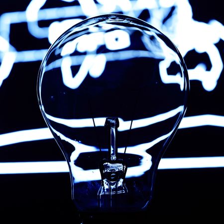 bulb on abstract background macro close