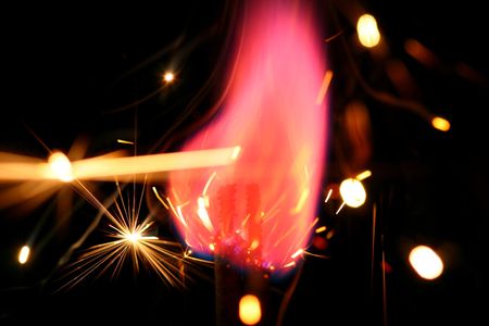 holiday flame on black background