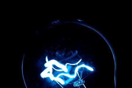 lamp power shine on black backgroundの写真素材