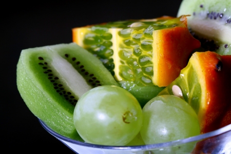 tropical fruit mix macro backgroundの写真素材