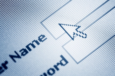 login  password on lcd screen macroの写真素材