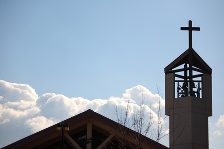 church in the blue skyの写真素材