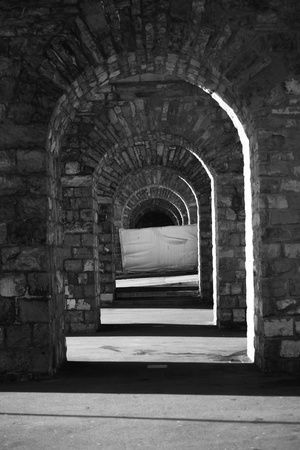 gothic stone passage architecture monumentのeditorial素材