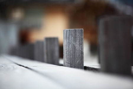 wood fence in hight dofの写真素材