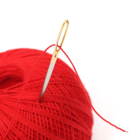  needle and thread macro close upの写真素材