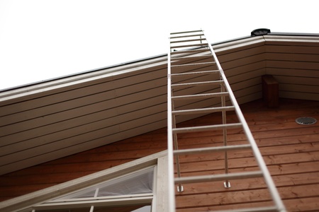 ladder in sky close upの写真素材