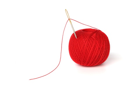 needle and thread macro close upの写真素材