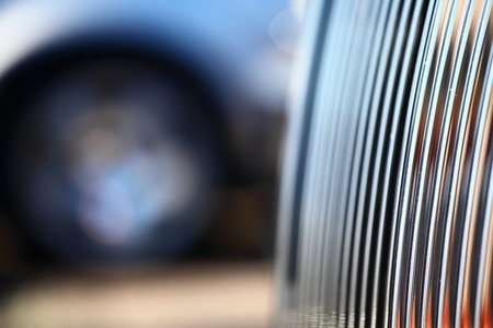 metal car bumper close upの写真素材
