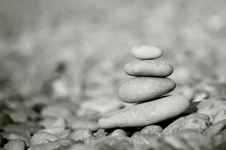 rock stack sea on backgroundの写真素材