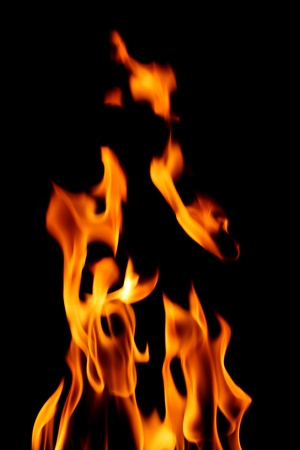 fire on black close up abstract backgroundの写真素材