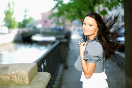 women portrait outdoor close upの写真素材