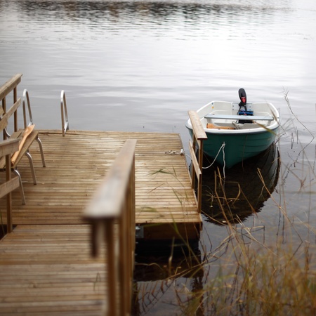 boat in lake nature backgroundの写真素材