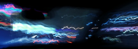 car fast drive on highway in night