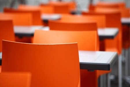 cafe interior background in deep of fieldの写真素材