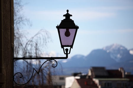 lantern on the streetの写真素材