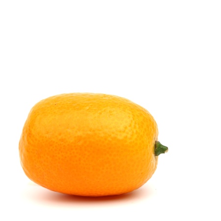 kumquat close up isolated on whiteの写真素材