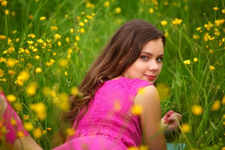 woman outdoor feel natural freedomの写真素材