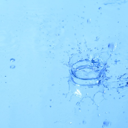 blue water splash macro close up