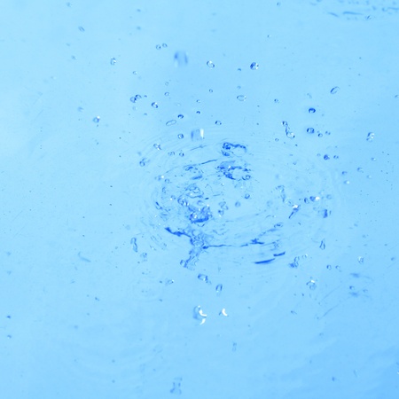 blue water splash macro close up