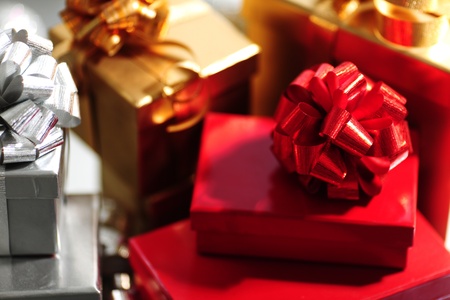 holyday gifts macro close upの写真素材