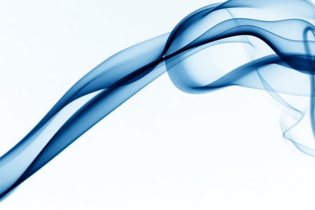 blue smoke on white backgroundの写真素材